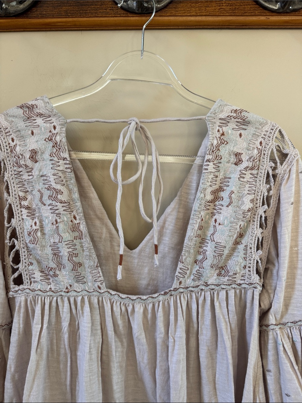 Free People Cream Embroidered Peasant Tunic - Picture 9 of 10